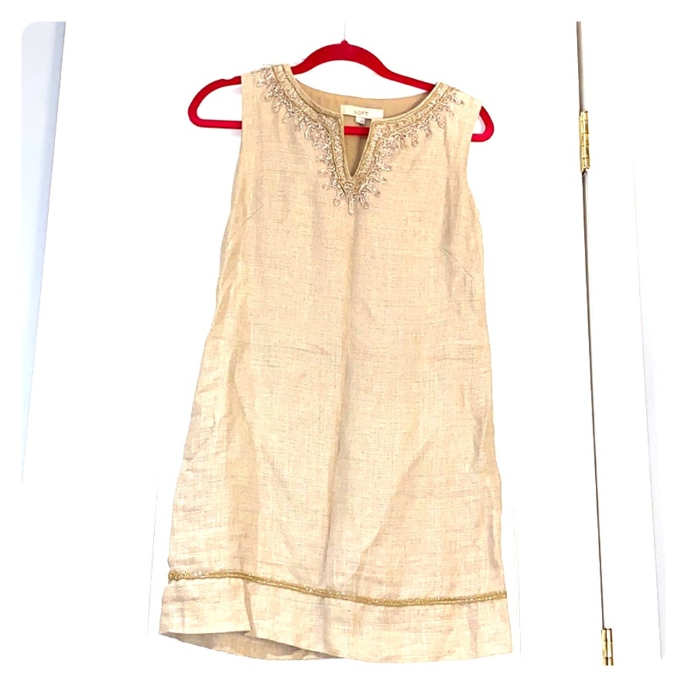 Linen Shift Dress with pretty neck and hem line